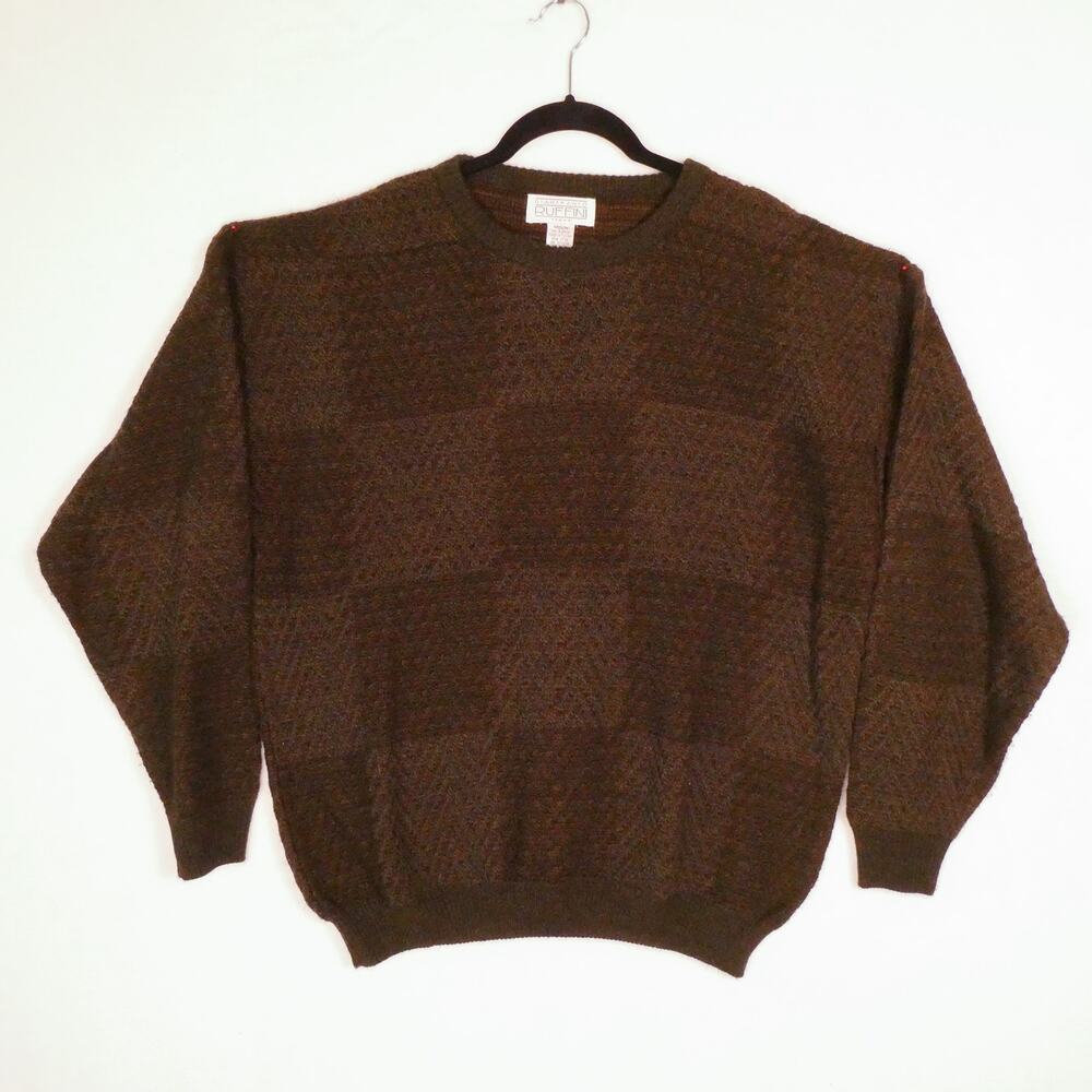 Vintage Gianfranco Ruffini Italy Brown Sweater Size M 90s Grandpa Cozy Indie